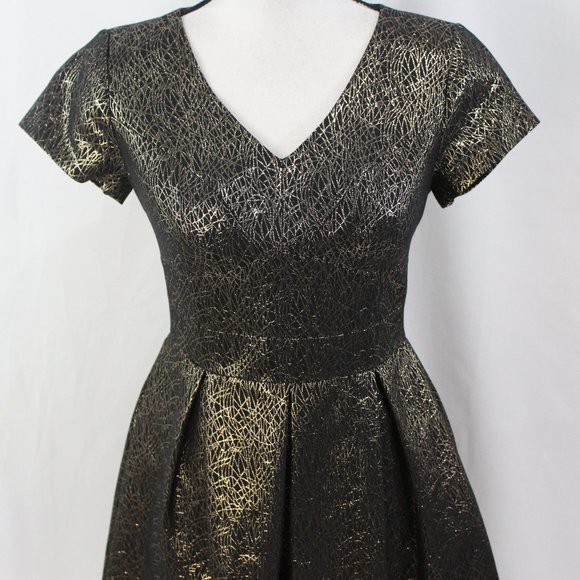Vince Camuto Gold and Black Party Dress NWT - Picture 3 of 5